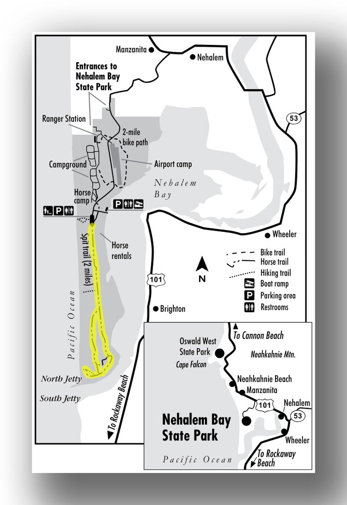 Nehalem Spit Trail map