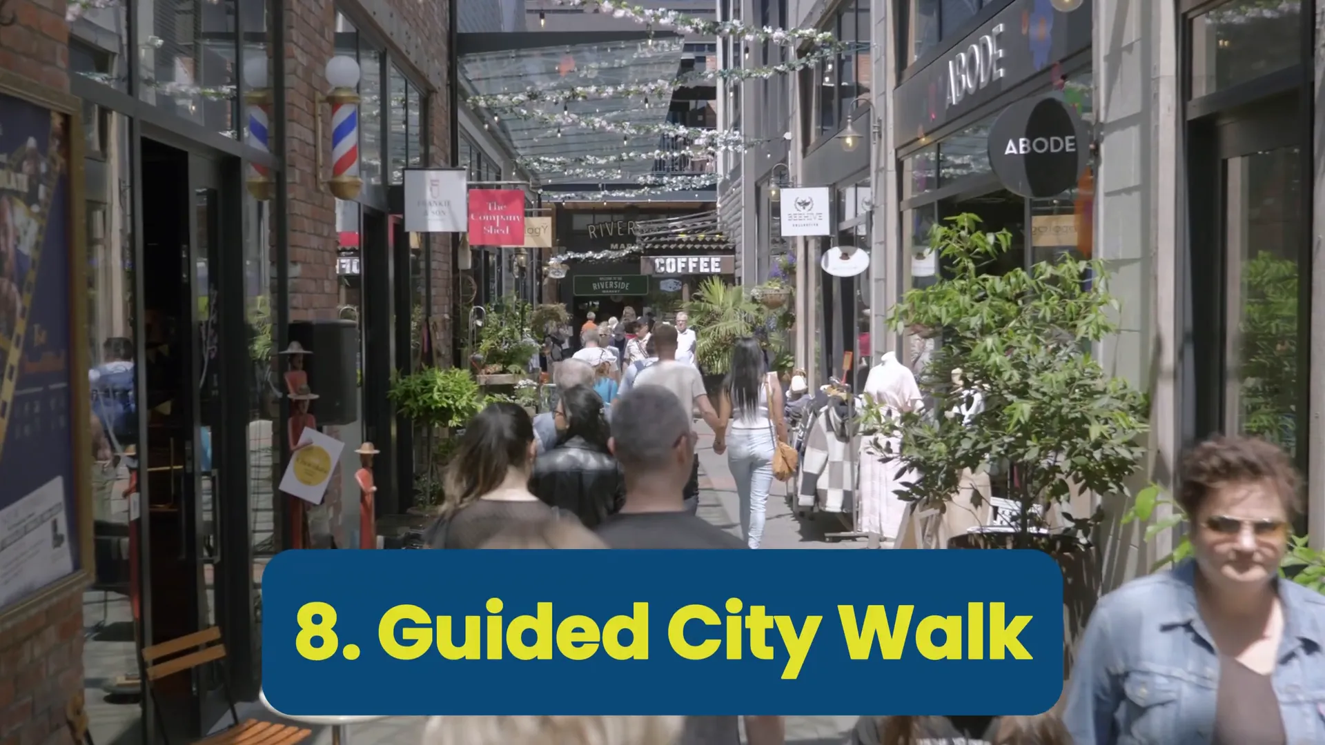 Tour group exploring Christchurch on a guided walk