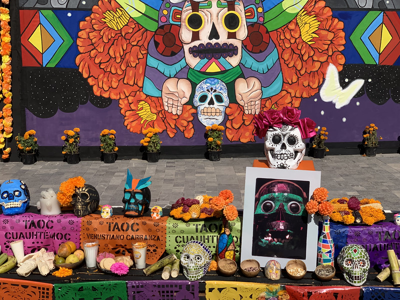 dia de muertos altar offering in mexico city