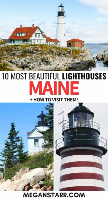 Looking for the most beautiful lighthouses in Maine? This guide covers the most iconic Maine lighthouses and where to find each of them! Click to read more! | Places to visit in Maine | Maine itinerary | Maine attractions | Maine landmarks | Things to do in Maine | Lighthouses in New England | New England lighthouses