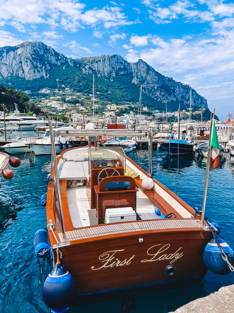 First Lady, the traditional boat we booked for our private boat tour in Capri