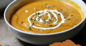 An image of butternut squash soup.