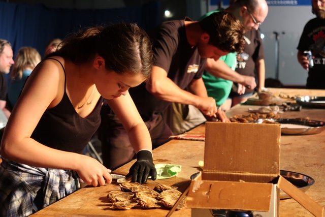 Oyster Shuckers at the Canadian Oyster Shucking Championships, Tyne Valley Oyster Festival, PEI