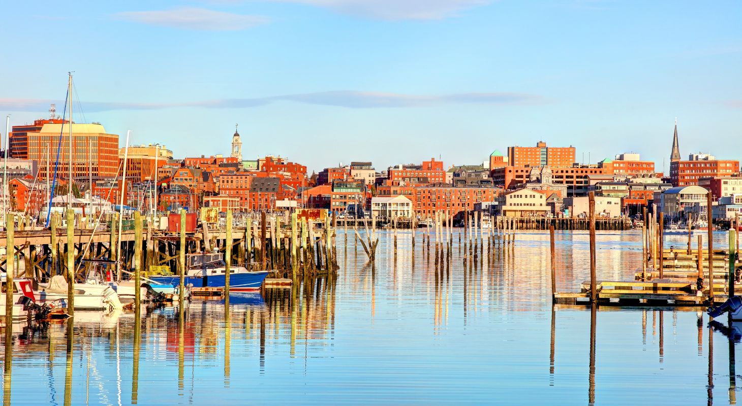 View from the docking area of Portland, Maine