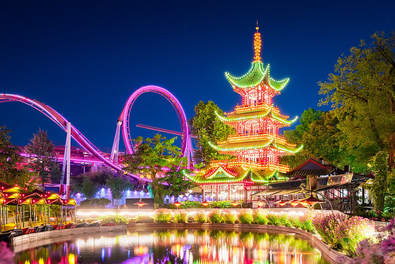 The illuminations are a highlight at Tivoli Gardens in Copenhagen