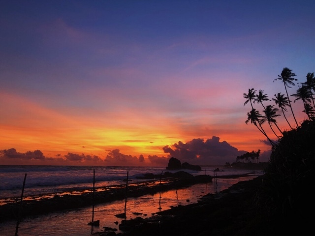 beach sunset in Colombo, Sri Lanka